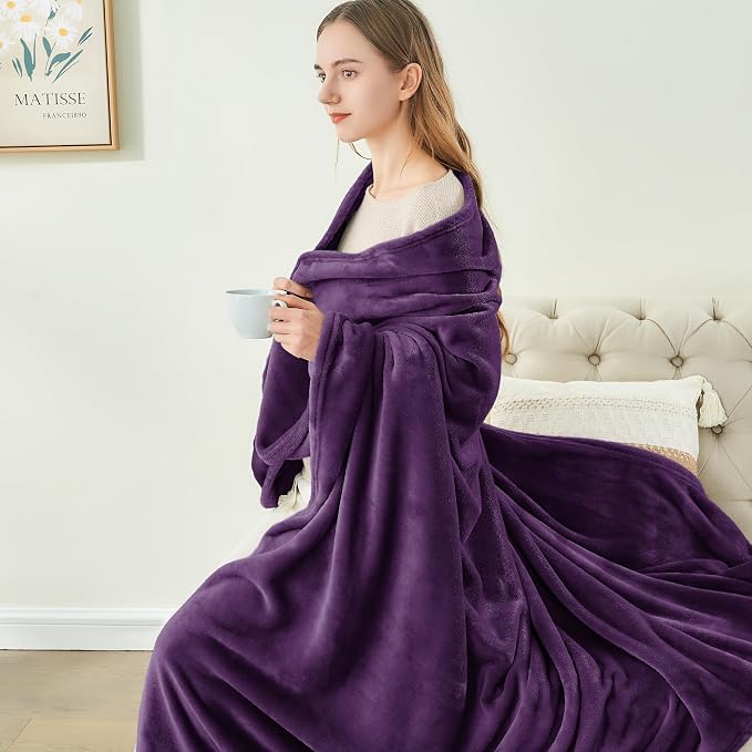 BEDELITE Fleece Blanket Purple Full Blankets - Image 7