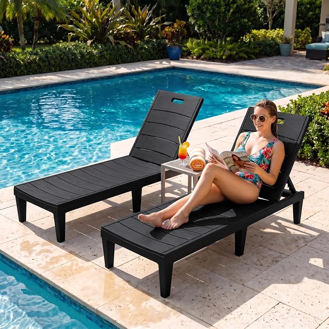 Greesum Outdoor Chaise Lounge Chairs Set of 4 - Image 2