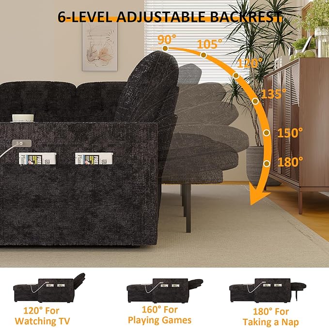 Modular Sectional Sleeper Sofa Bed, Couches - Image 6