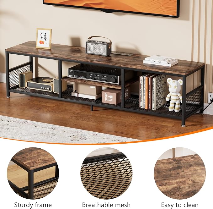 VECELO TV Stand with Power Outlets - Image 6
