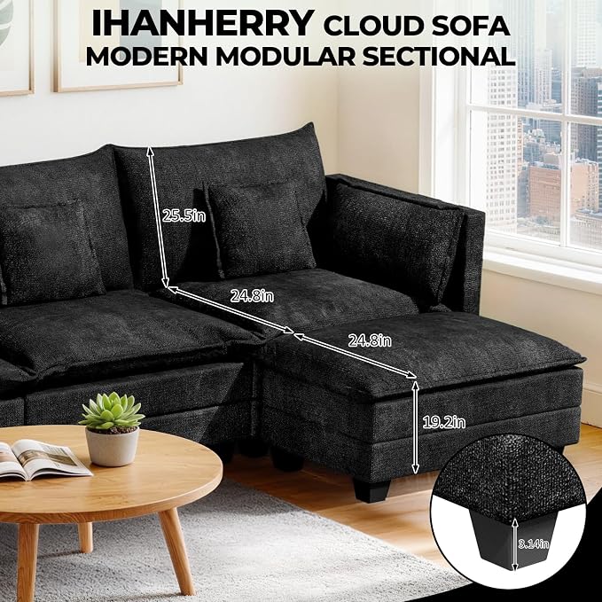 LEVELEVE 112.5" L-Shape Modular Sofa - Image 2