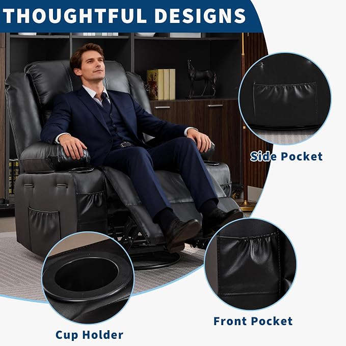 Rocking Recliner Chair for Adults Wide 360° Swivel Rocker Recliner - Image 6