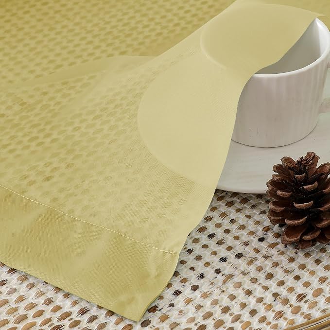 Aiyufeng Yellow Sheer Curtains 54 Inch Length 2 Panels Set, Light Filtering - Image 8