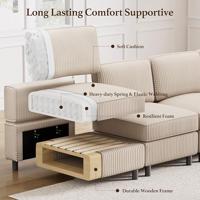 Belffin 88.6" Modular Sectional Sofa - Image 4
