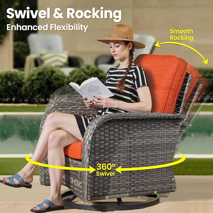 ovios 3-Piece Patio Furniture Set, Outdoor Wicker Sofa - Image 2