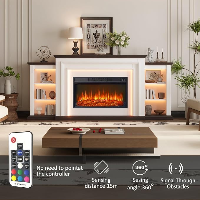 80" LED Lights Electric Fireplace - Image 5