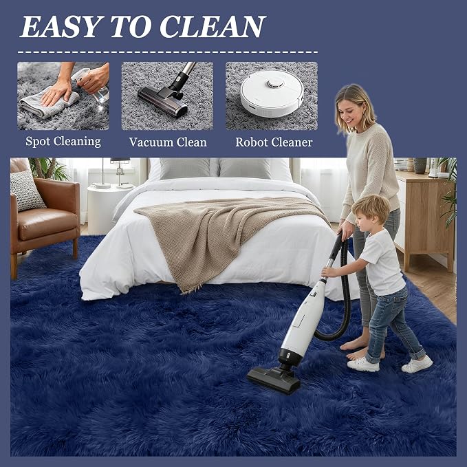 Fluffy Area Rugs 9x12 Living Room Bedroom: Ultra Soft Shag Rug Upgrade Non-Slip - Image 8