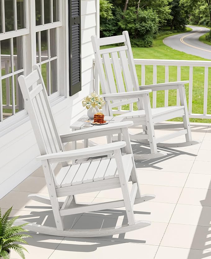 KINGYES Oversized Outdoor Rocking Chair, All-Weather Patio Rocking Chairs - Image 2