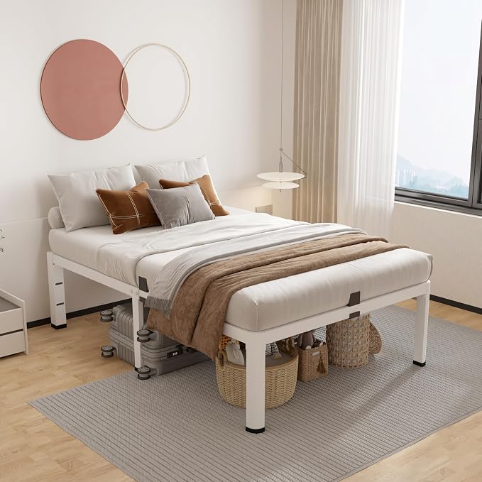 ROIL 14 Inch White Twin Size Bed Frame - Image 8