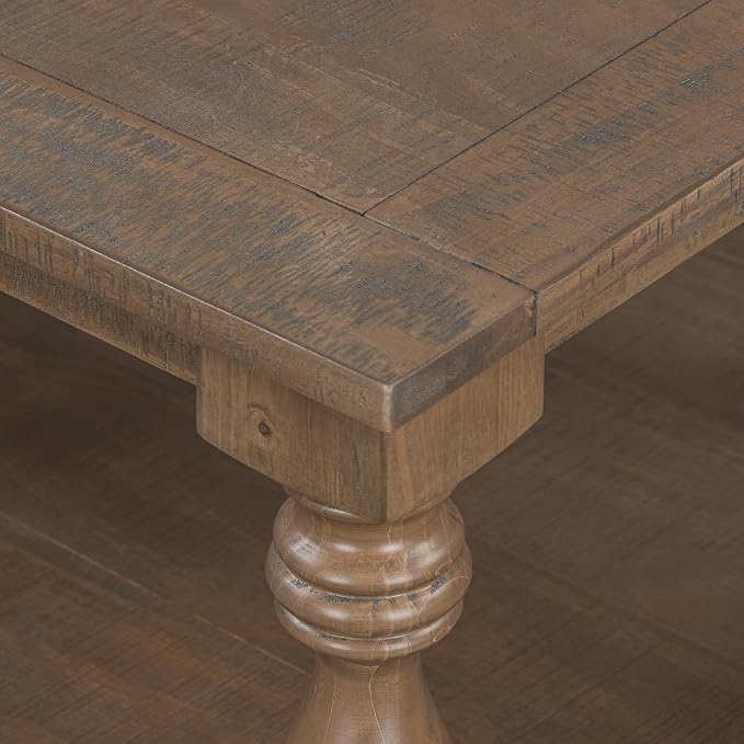 Merax Vintage Coffee Table Featuring Artistic Vase Column Legs and Luxurious - Image 5