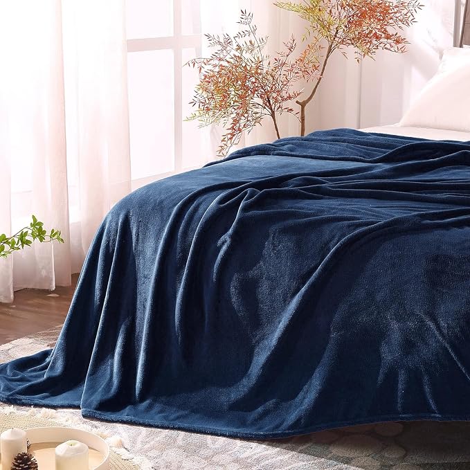 BEDELITE Fleece Blanket Navy Blue Throw Blanket - Image 6