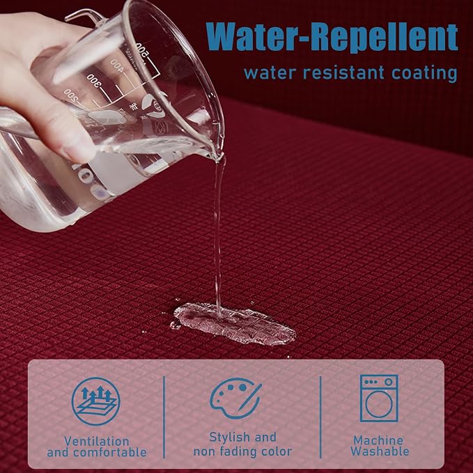Water Repellent Couch Cushion Cover 3 Pieces Sofa Seat Cushion Covers, Stretch - Image 3