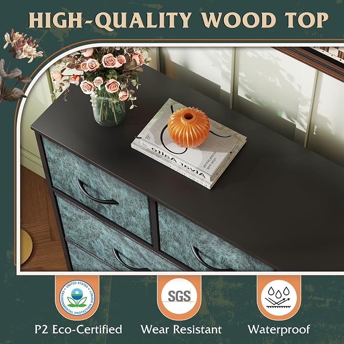 WLIVE 7 Drawer Dresser TV Stand, Entertainment Center, Media Console Table - Image 6