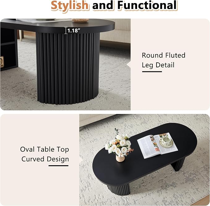 Oval Fluted Coffee Table - Image 4