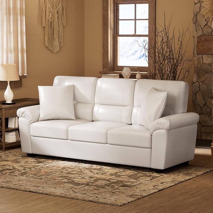 Morden Fort Faux Leather Sofa Couch, Modern Luxury Furniture - Image 3