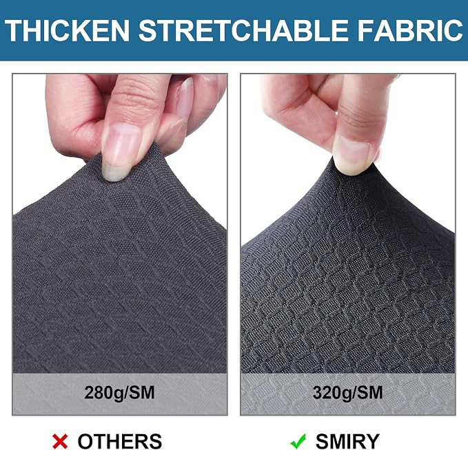 Smiry Waterproof Seat Covers for Dining Room Chairs Set of 8, Stretch Jacquard - Image 4
