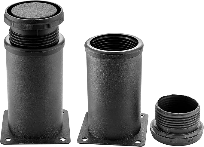 Set of 4 Stainless Steel Furniture Legs 4 Inch, Adjustable Round Cabinet Legs - Image 2