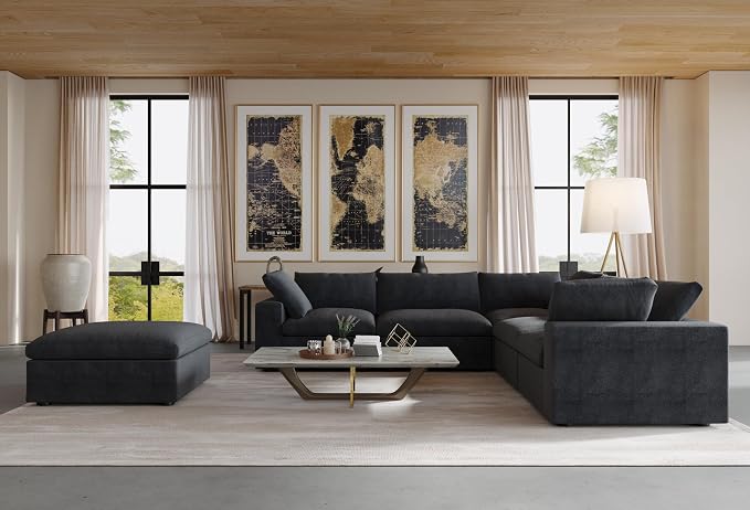 JACH V Shape Couch Sectional for Living Room, Modular Convertible Sofa - Image 7