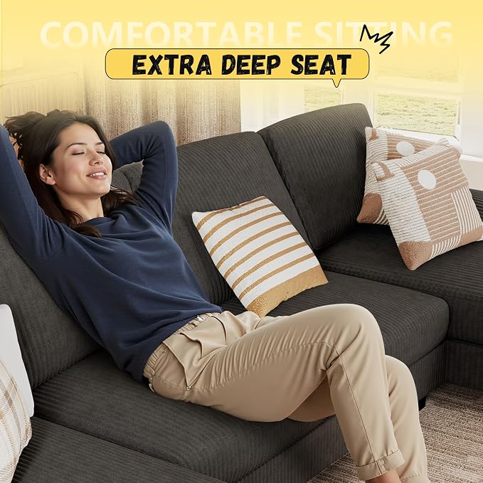 JUMMICO Sectional Couches for Living Room, U Shaped Couch - Image 4