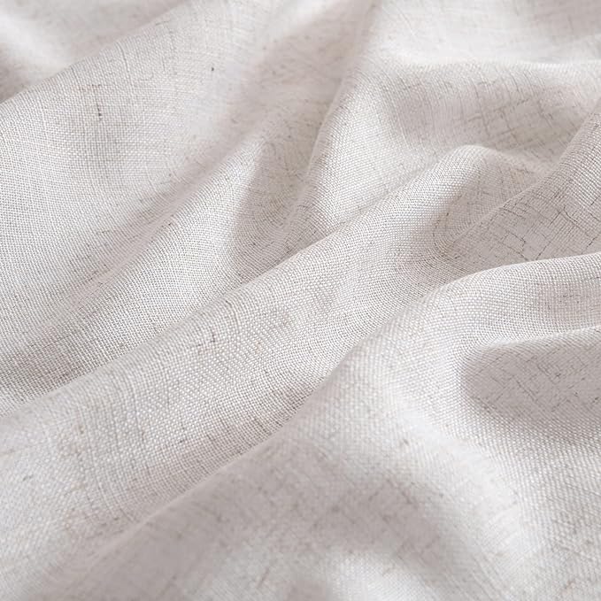 MIULEE White Linen Curtains 90 Inch Length 2 Panels - Image 4