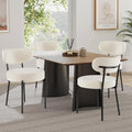 Sweetcrispy Dining Chairs Set of 4, Boucle Upholstered Modern Mid Century Round by Sweetcrispy