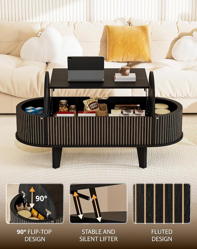 Oval Lift Top Coffee Table - Image 4