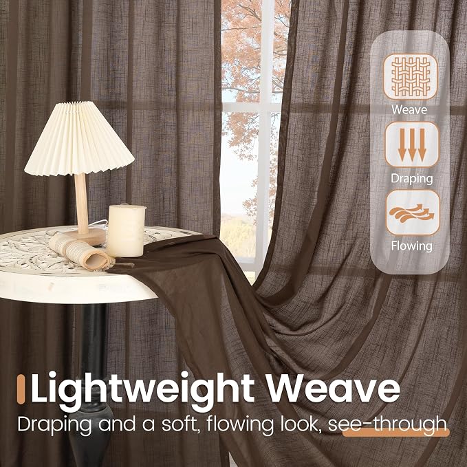 BGment Linen Curtains 84 Inch Length - Image 4