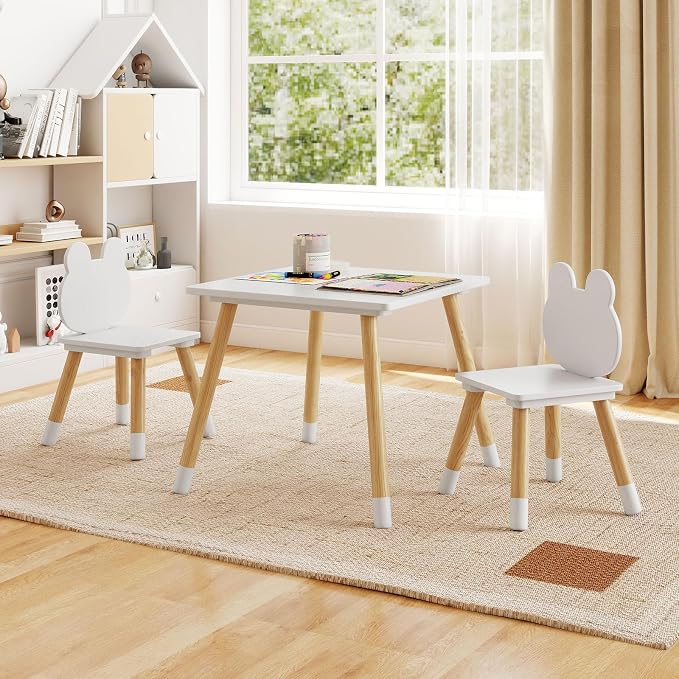 Costzon Kids Table and Chairs, Wooden Toddler Desk Set - Image 9