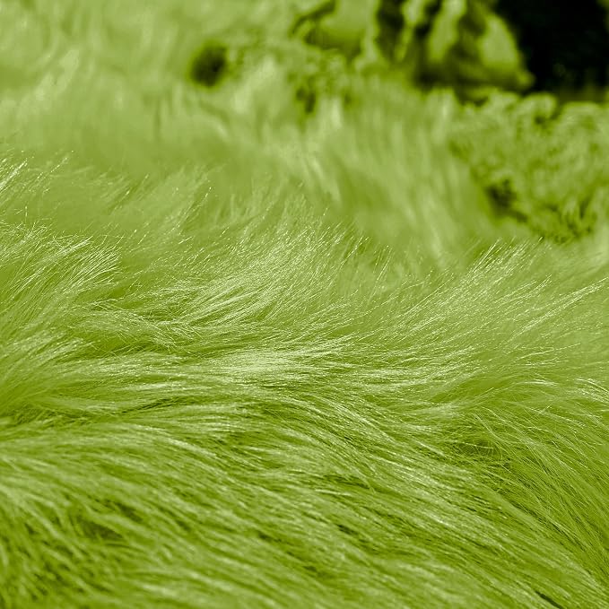 Goolela Lime Green Fluffy Fur Rug 3x5 - Image 7