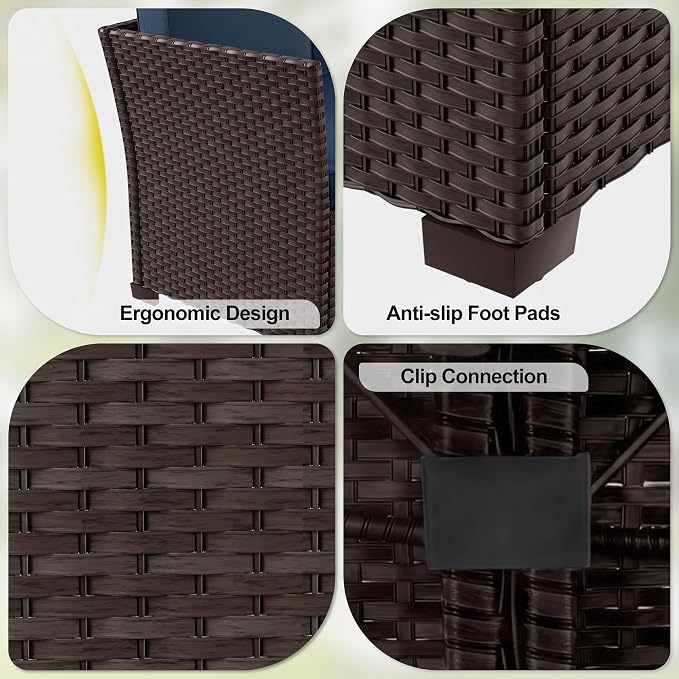 LOUVIXA 7 Pieces Patio Furniture Set, Outdoor Patio Furniture, Wicker - Image 7