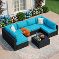 JAMFLY 7-Piece Outdoor Patio Furniture Set, Modular PE Rattan Sectional Sofa by JAMFLY