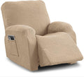 Oversized Recliner Chair Covers, 4-Piece Stretch Geometric Strokes Jacquard by Unknown