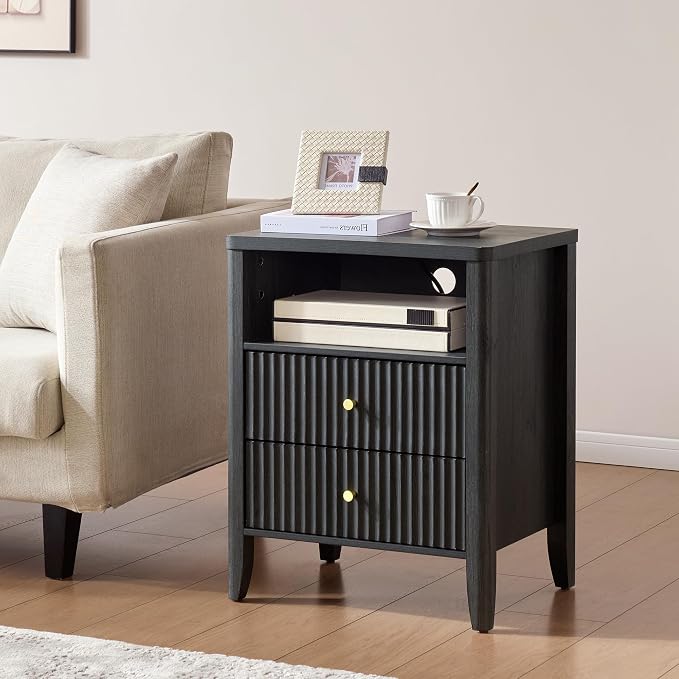 Set of 2 Fluted Nightstands - Image 2
