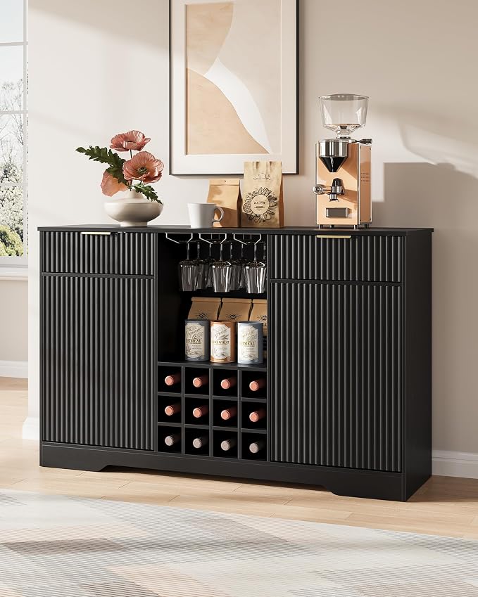 55" Fluted Wine Bar Cabinet - Image 7