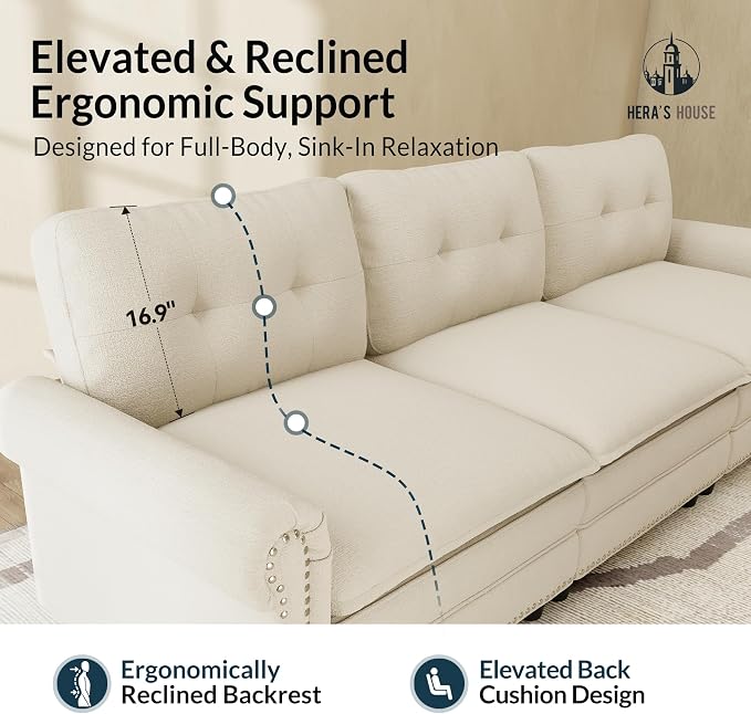 HERA'S HOUSE 3 Pieces Modular Sectional Sofa Sets, Oversized Couch Set - Image 7