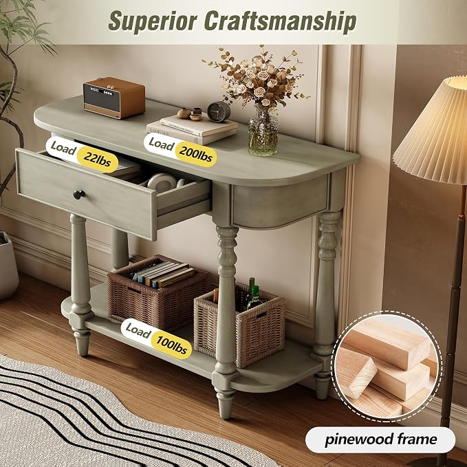 Retro Curved Console Table - Image 5