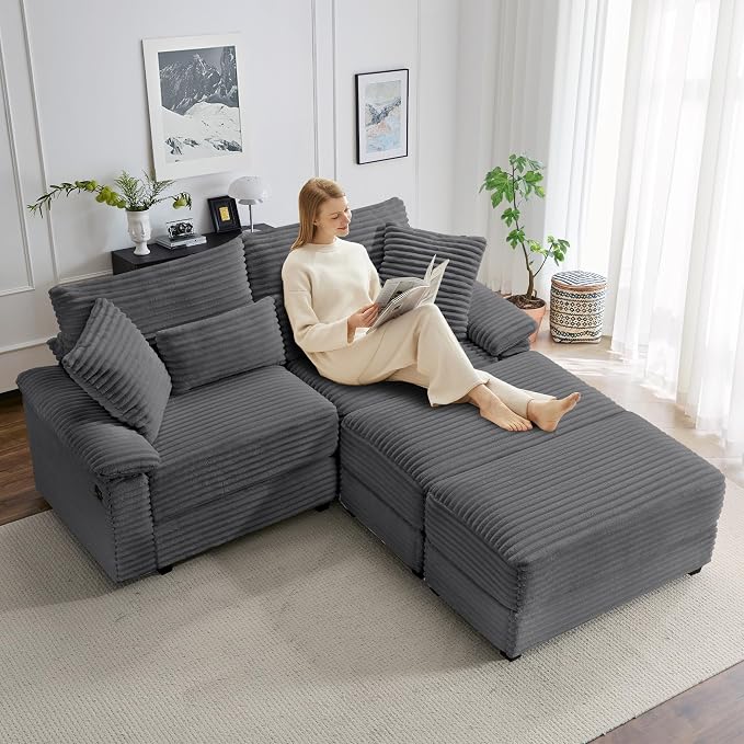 SUNWAVE 74" W Double Chaise Lounge Chair Indoor, Oversized Loveseat - Image 6