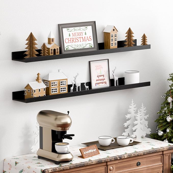 upsimples Floating Shelves for Wall, 35.5 Inch Shelves for Decor Storage Set of - Image 2