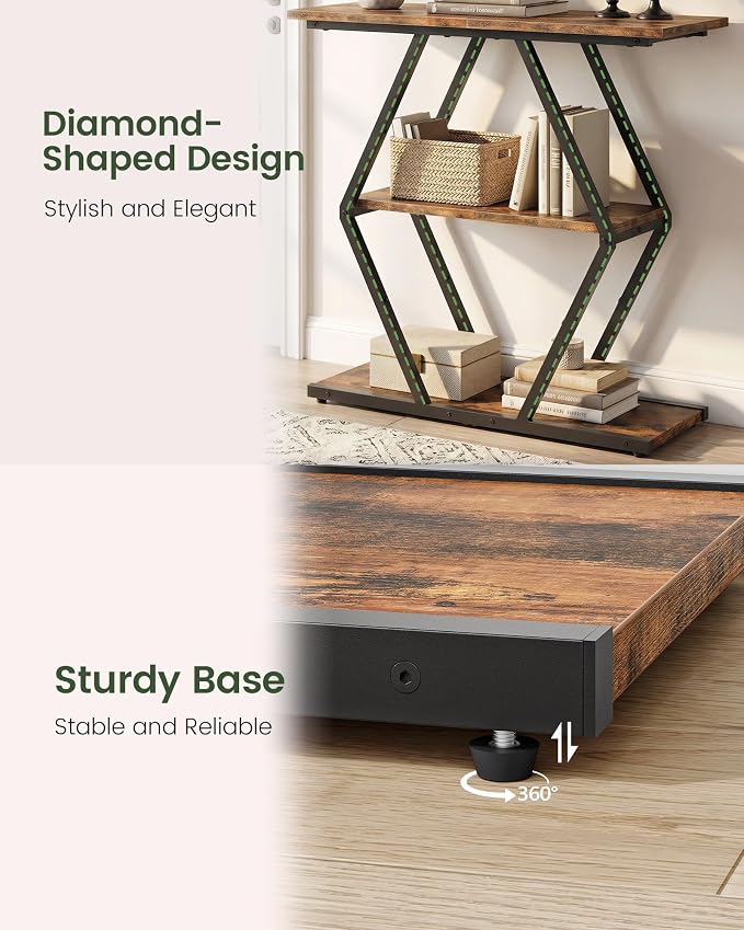 CHOEZON 3-Tier Console Table, Entryway Table, Sofa Table - Image 6
