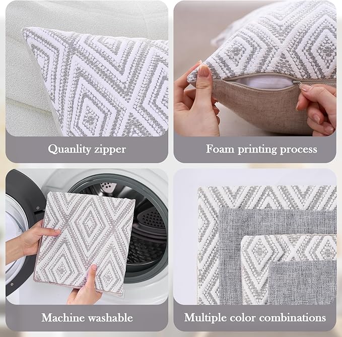 HPUK Decorative Throw Pillow Covers Set of 4 Couch Pillows Accent Cushion Cover - Image 4