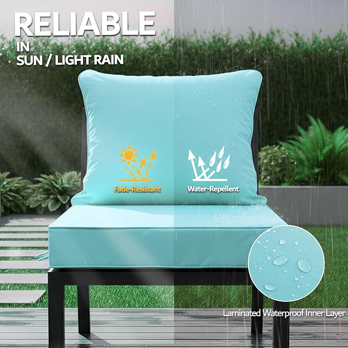22x22 Inch Patio Chair Cushions Set of 2, Outdoor Furniture Cushions - Image 3