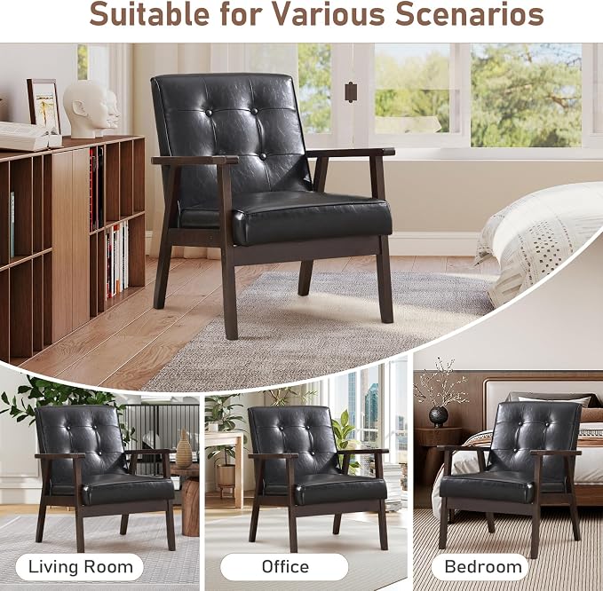 Bonzy Home Mid Century Modern Accent Chairs Set of 2 - Image 5