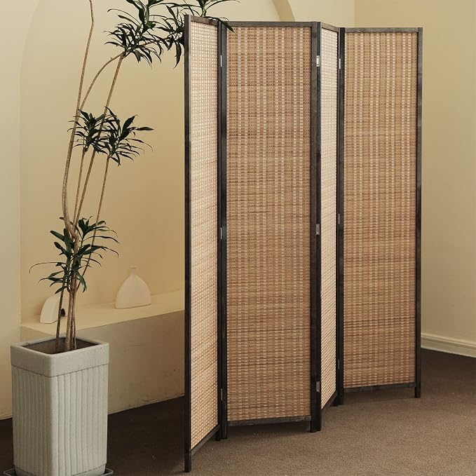 Furnnylane 4 Panel Bamboo Room Divider - Image 3