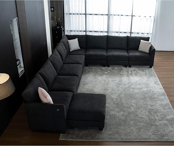 150.4" Large Sectional Couches for Living Room, 8 Seater L Shaped Modular - Image 9