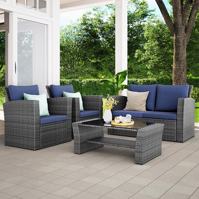 Wisteria Lane Patio Furniture Set, Wicker Outside Outdoor Furniture - Image 2