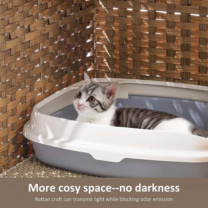 Cat Litter Box Enclosure with Soft Litter Mat; Hidden Cat Washroom Furniture - Image 5