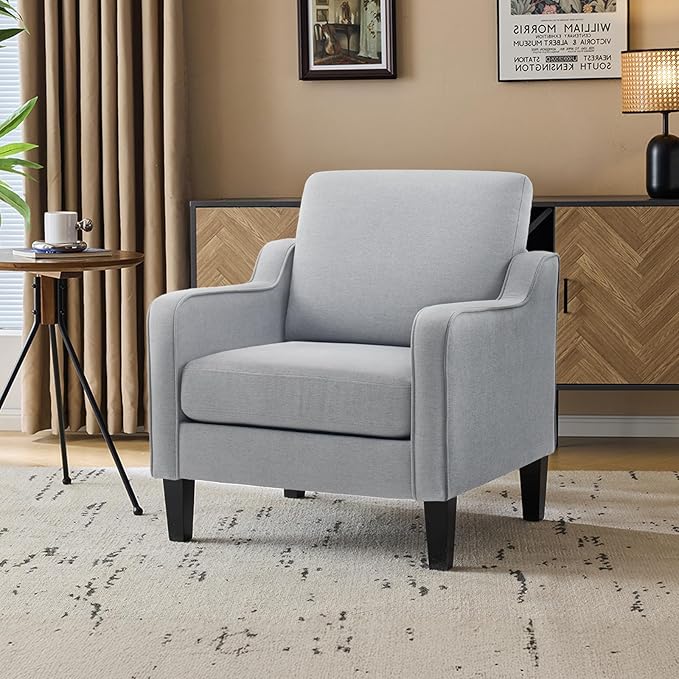 VINGLI Accent Chairs for Living Room, Line Comfy Upholstered Sofa Chair Mid by VINGLI