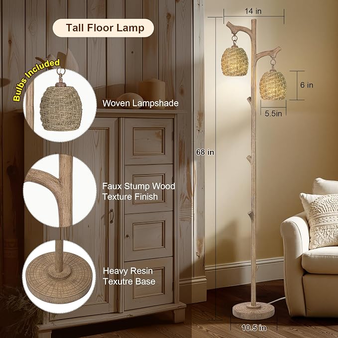 Scenekoy Vintage 68” Tall Floor Lamp - Image 4