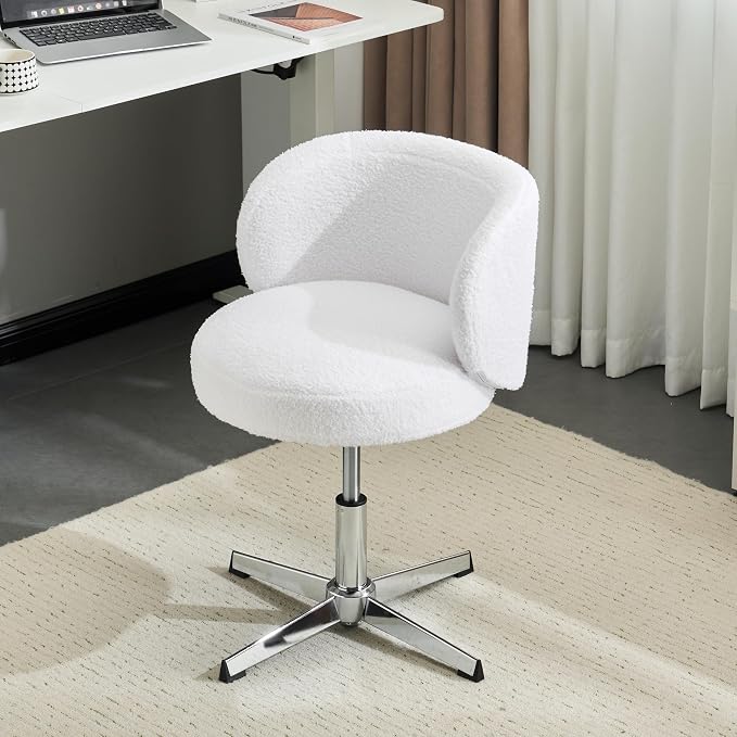 VINGLI Cute Small Swivel Desk Chair Comfy no Wheels, Ergonomic Low-Back Lumbar by VINGLI