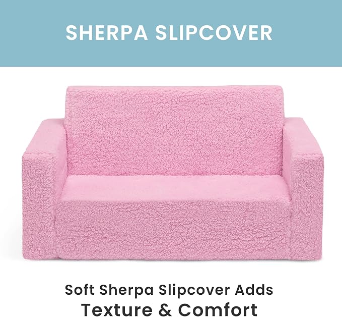 Delta Children Cozee Flip-Out Sherpa 2-in-1 Convertible Sofa to Lounger - Image 6